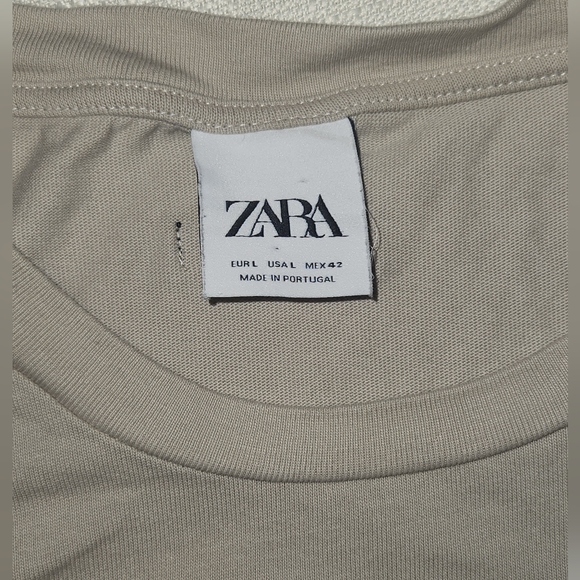 Zara tan T-Shirt Art 1/95 Archivio Abstract Print - Picture 3 of 5